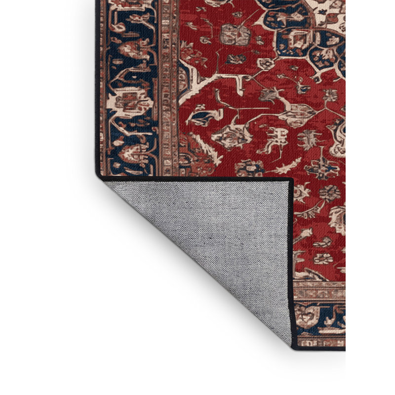 Machine Washable Persian Brown Area Rug, Round 7'