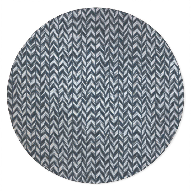 Chevron Stripe Non-Slip Outdoor Rug, Round 5'