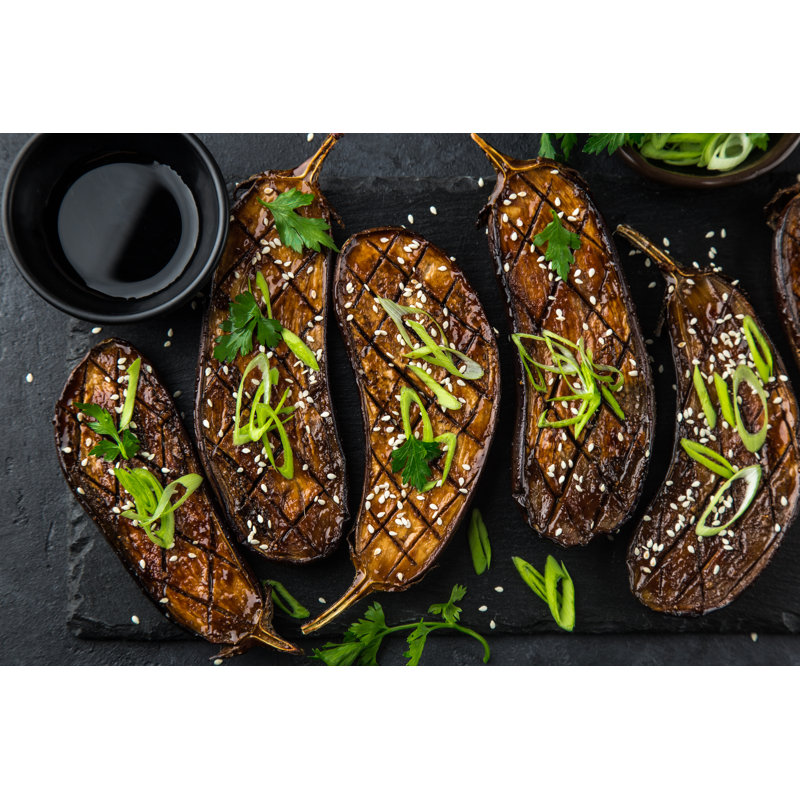 Grilled Eggplants - Wrapped Canvas Print, 51cm H x 76cm W x 3.8cm D