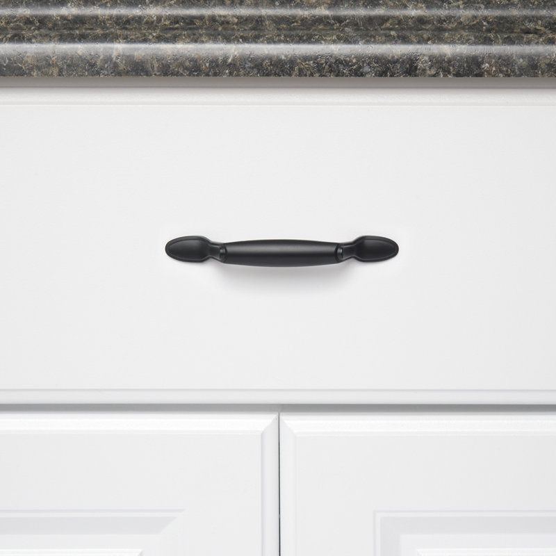 Flat Black Zinc Alloy Bar Cabinet Handle 10-Pack