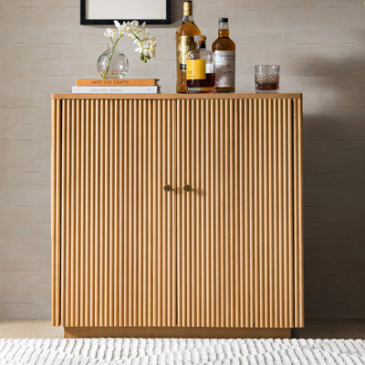 Buffet décoratif en bois massif à 2 portes Martha Modern