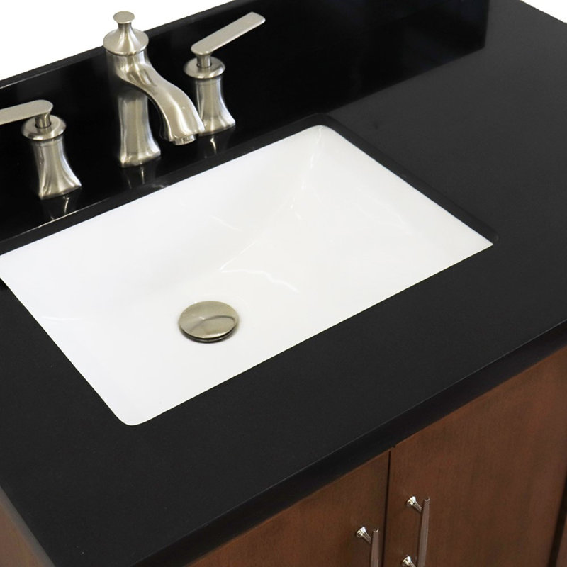 37'' Single Bathroom Vanity with Top, Black