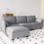 Canapé de grande taille à 3 places de 107,8 po, canapés en forme de L avec repose-pieds mobile, accoudoirs avec poches, fauteuils en tissu modernes pour le salon, l’appartement, le bureau-357699681