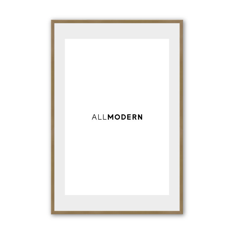 Willin Solid Wood Picture Frame with Mat, Brushed Gold, 17.75" W x 21.75" H