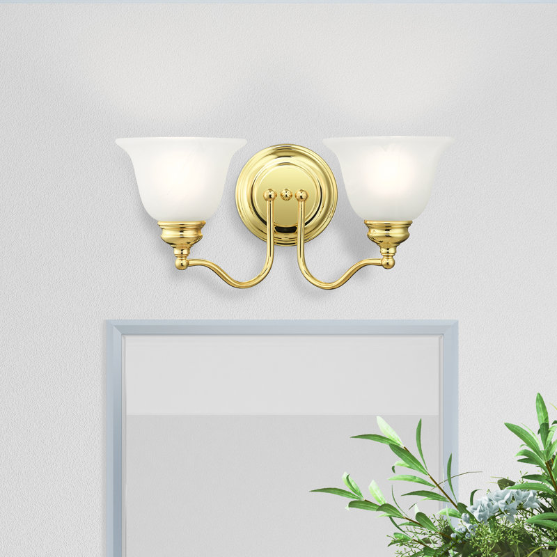 Éclairage de salle de bain à intensité variable 2 lumières Becky, Laiton poli