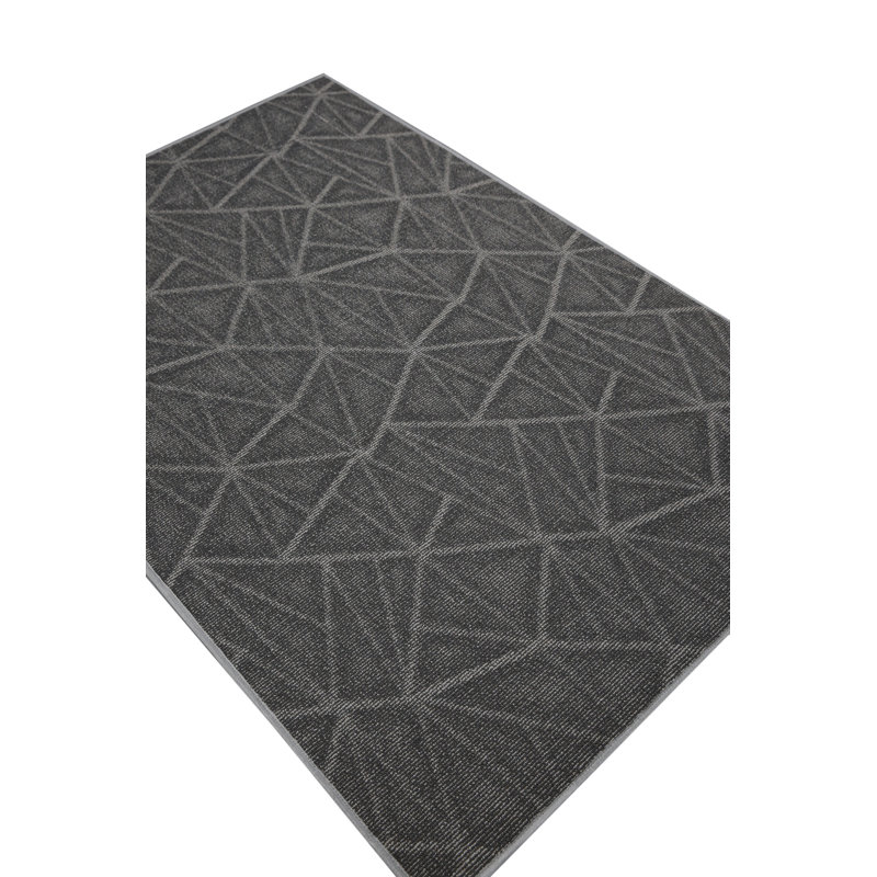 Deyo Geometric Gray Area Rug, Hexagon 10'