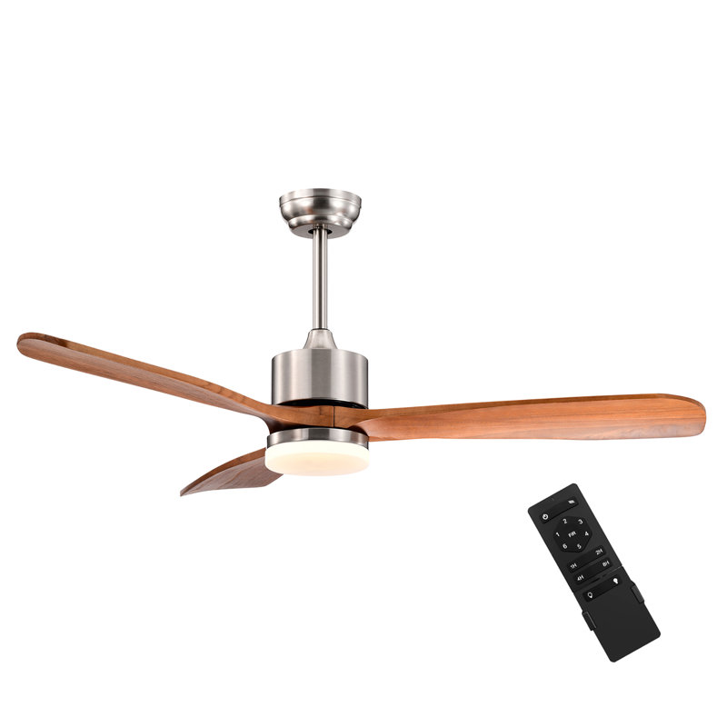 Alik Ceiling Fan, Light Brown/Silver