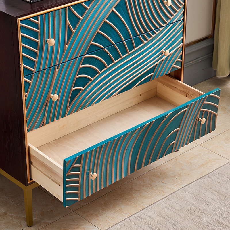 Commode d'appoint à 3 tiroirs d'inspiration méditerranéenne