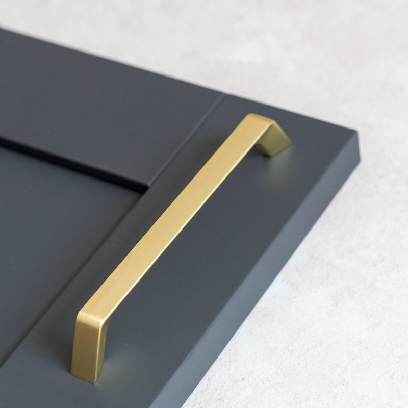 160mm Brushed Brass Sloped D-Bar Handle