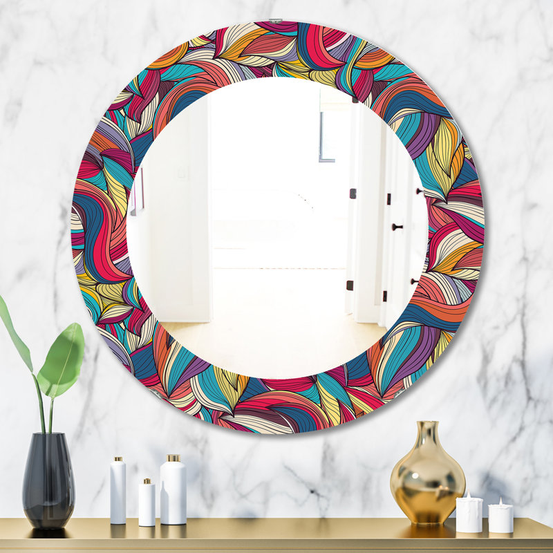Miroir mural main coloré, H 31,5 po x l 23,7 po