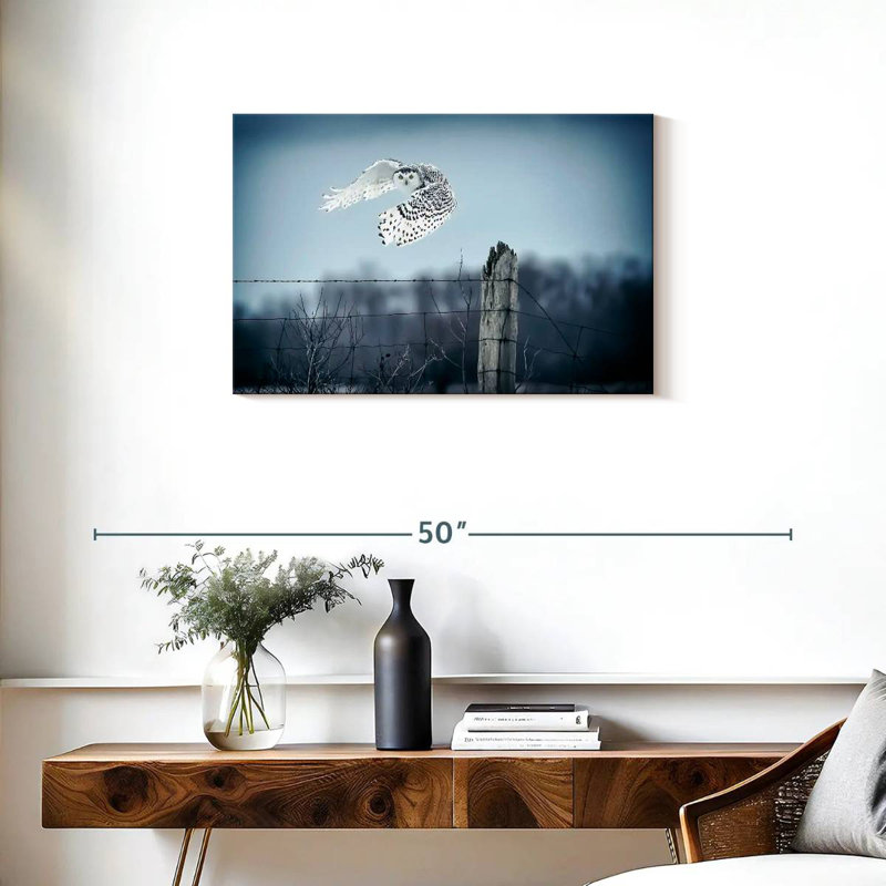 Brampt Winter Snowy Owl IV, 20" H x 30" W