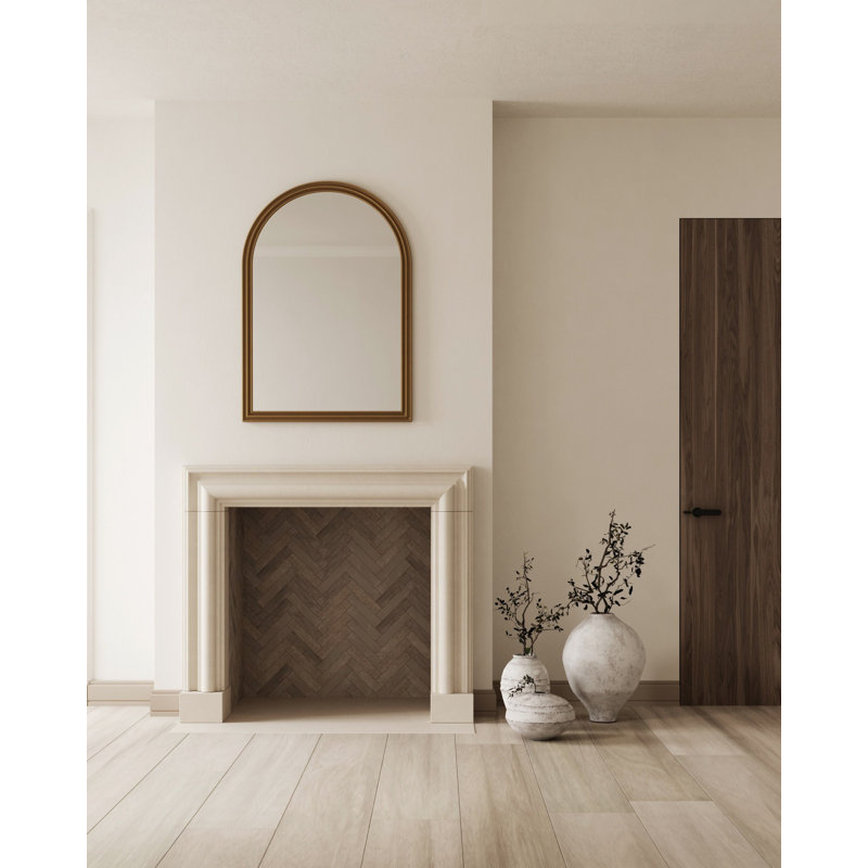 Cadre de cheminée Modern, Gris, H 52 po x l 65 po x P 7,5 po