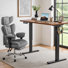 Bureau debout électrique à hauteur ajustable avec fauteuil de direction ergonomique, ensemble de mobilier de bureau moderne