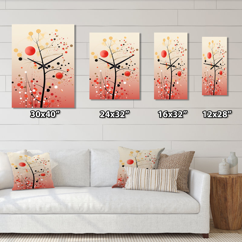 Horloge murale abstraite rose Boho, Moyen