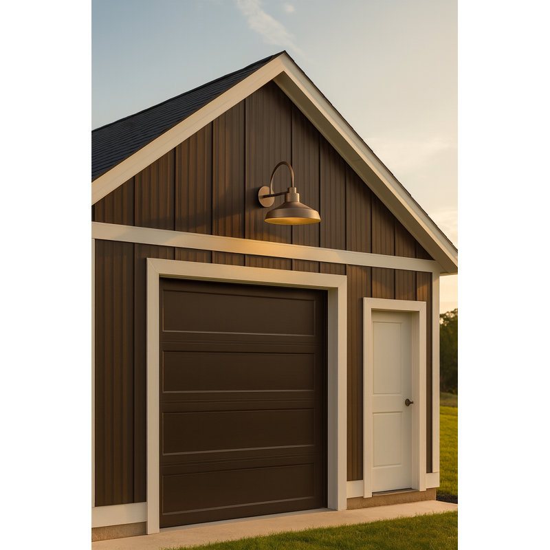 Vanielle Single Bulb Outdoor 16.5" H Barn Lantern with Anti-Fading Finish, Burnished Bronze