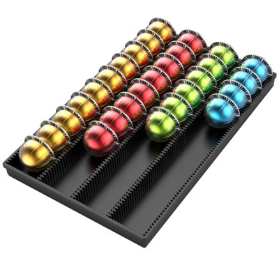 Coffee Pod Storage Holder Drawer Insert For Counter Compatible Nespresso Vertuo Vertuoline Capsules For Home, Office, Coffee Station（Black）