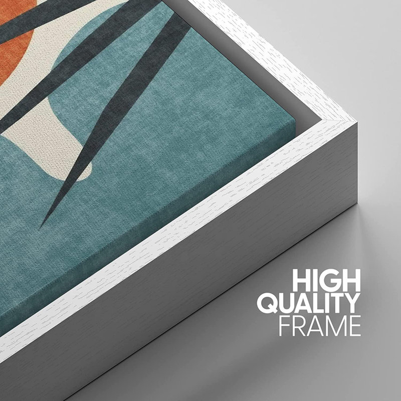 «Mid Century Shape Block», reproduction encadrée sur toile Floter, H 36 po x l 24 po, Blanc