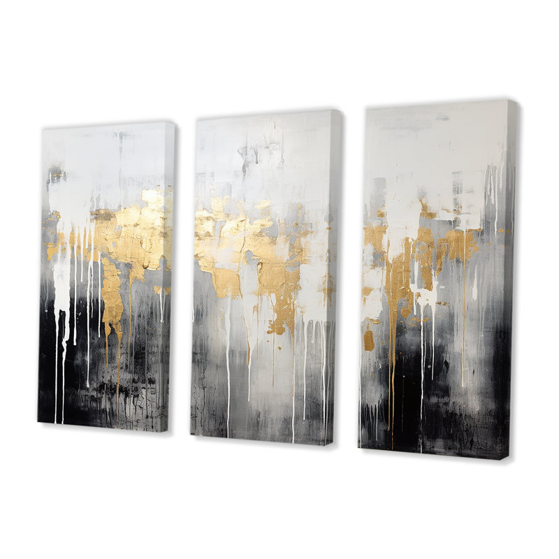 Charli - ensemble d'art mural abstrait, Toile tendue, H 40 po x l 60 po x P 1 po