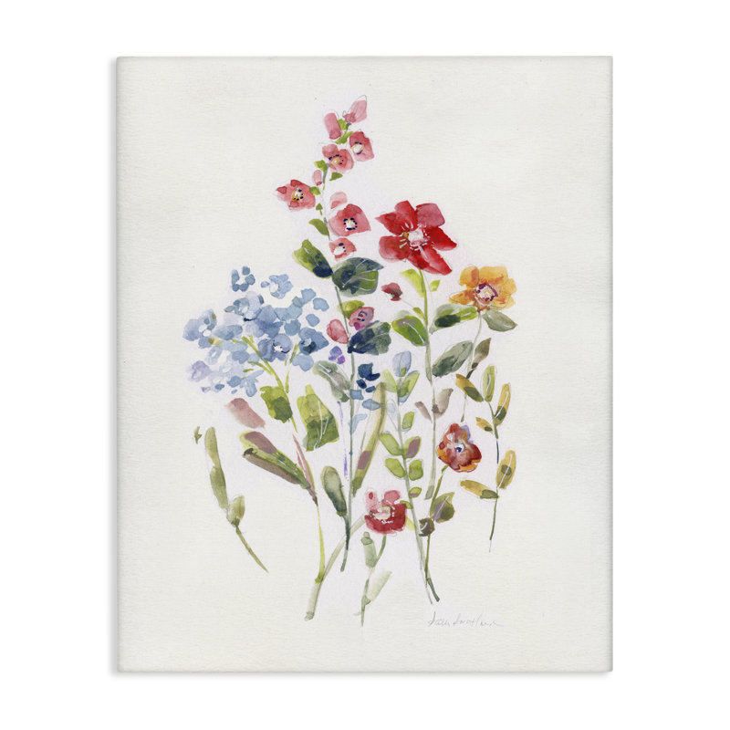 «Mixed Wildflower Buds», art mural sur toile par Sally Swatland, H 48 po x l 36 po