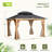 Solid Wooden Patio Gazebo with Double Roof, Netting and Curtains-105295596-105295599-112958892