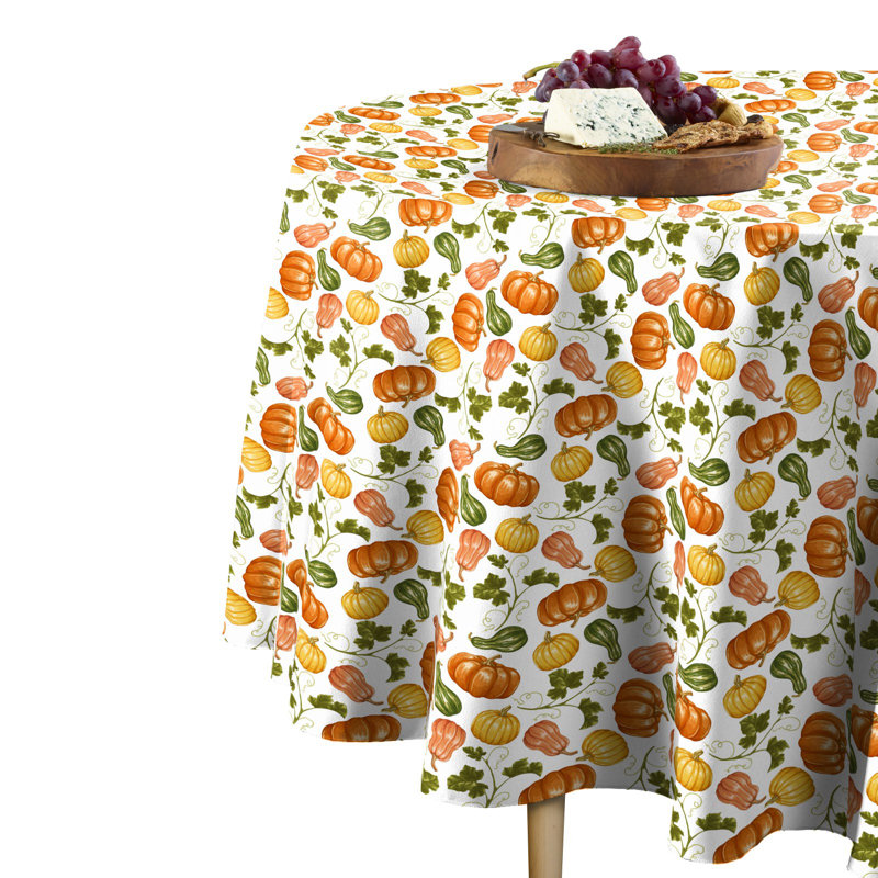 Kirby Bountiful Gourds Round Tablecloth, 102" W x 102" L