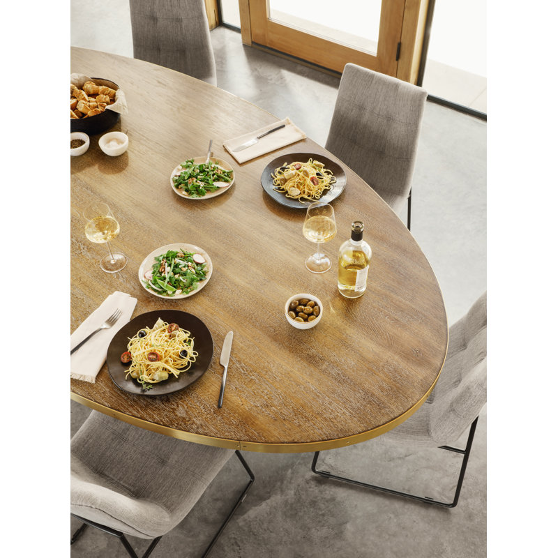 Evans Round Dining Table, Brass