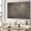 Très grand art mural imprimé sur tissu - chaleureux neutre neutre, décor de champ abstrait pour le salon ou la chambre à coucher - «Assemblage requis du cadre (cadre non fini)»-687781341