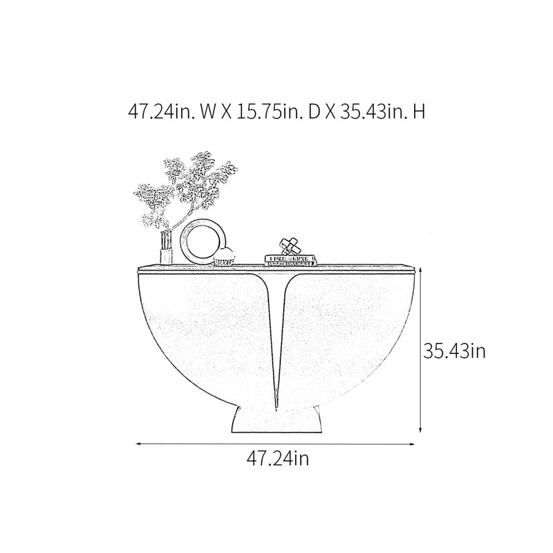 Console moderne minimaliste, H 35,43 po x l 47,24 po x P 15,75 po, Kaki