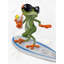 Drôle de grenouille surfant - imprimé d'animaux emmêlés pour la décoration