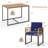 3 Pcs Patio Dining Table Set With Bistro Chairs Large W/ Seat Cushions