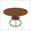 Table de salle à manger extensible ronde 43 "avec tablette de rangement
