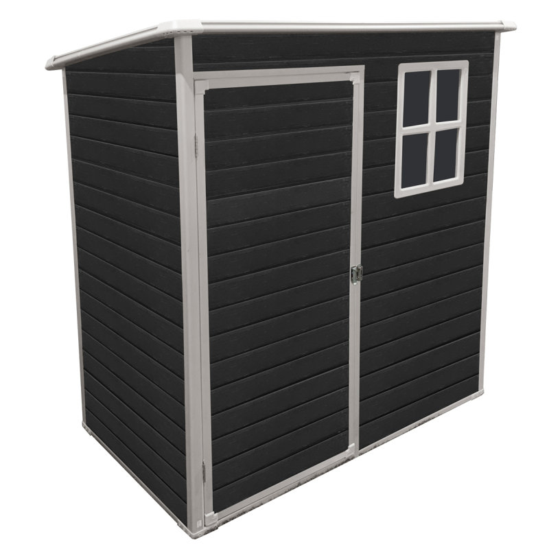 Remise de rangement extérieure en résine de 8 pi x 4 pi avec Twowindow et double plancher