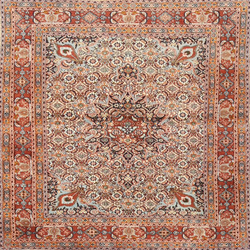 Tapis brun à motif oriental, Rond 4 pi
