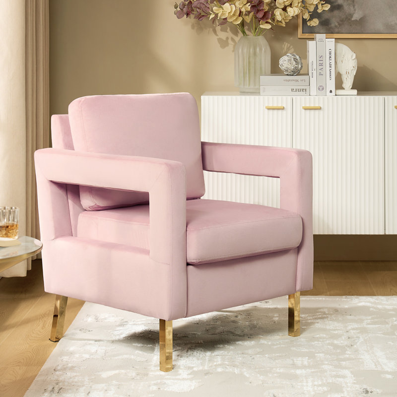 Fauteuil Clayne, Velours ivoire