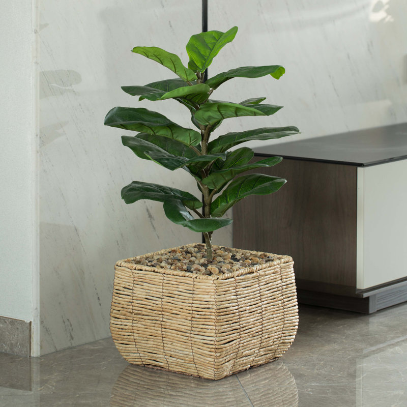 Pot de fleurs en osier à arrosage automatique McKenna, H 9 po x l 11,25 po x P 11,25 po
