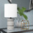 13.5" Gray Bedside Table Lamp