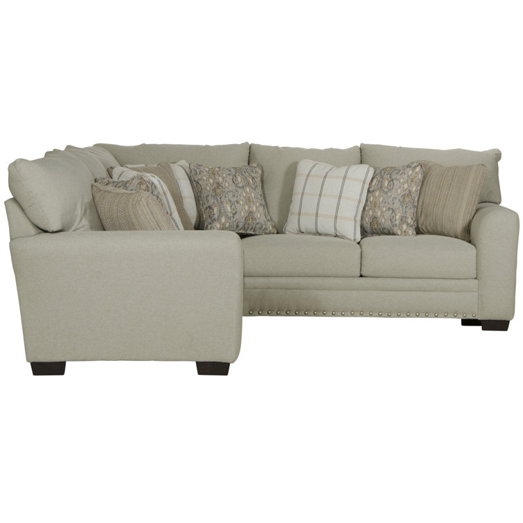 Elmira 2 - Piece Upholstered Sectional with Comfort Coil Seating and 9 Included Accent Pillows