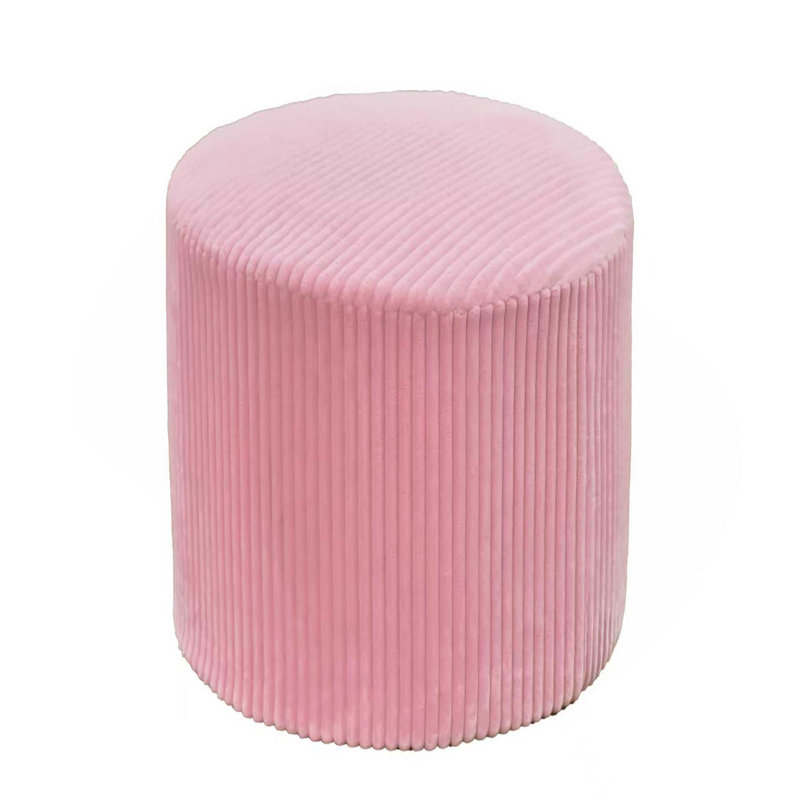 Repose-pieds plein Corduroy Upholstery, Pink
