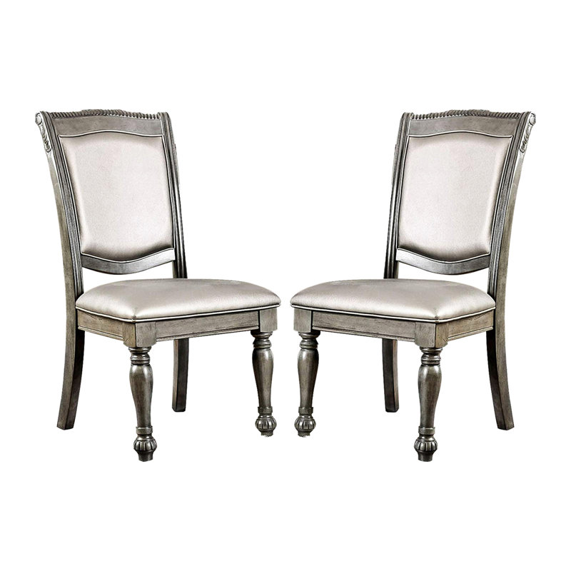 Ensemble de 2 chaises d'appoint rembourrées en similicuir