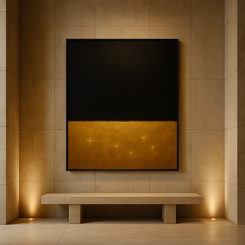 Art mural sur toile Gilded Silence par - cadre brun, Brun