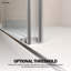 Porte de douche coulissante double sans cadre en verre transparent de 3/8 po de 56 po à l 61 po x H 72 po Catalyst-96391551