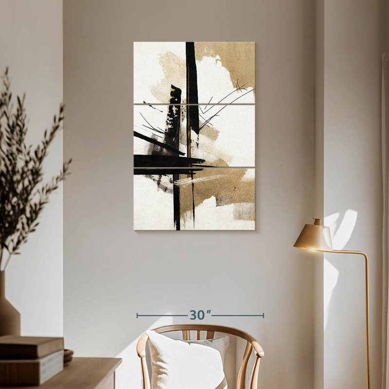 Avery beige, série chaotique II, H 57 po x l 36 po