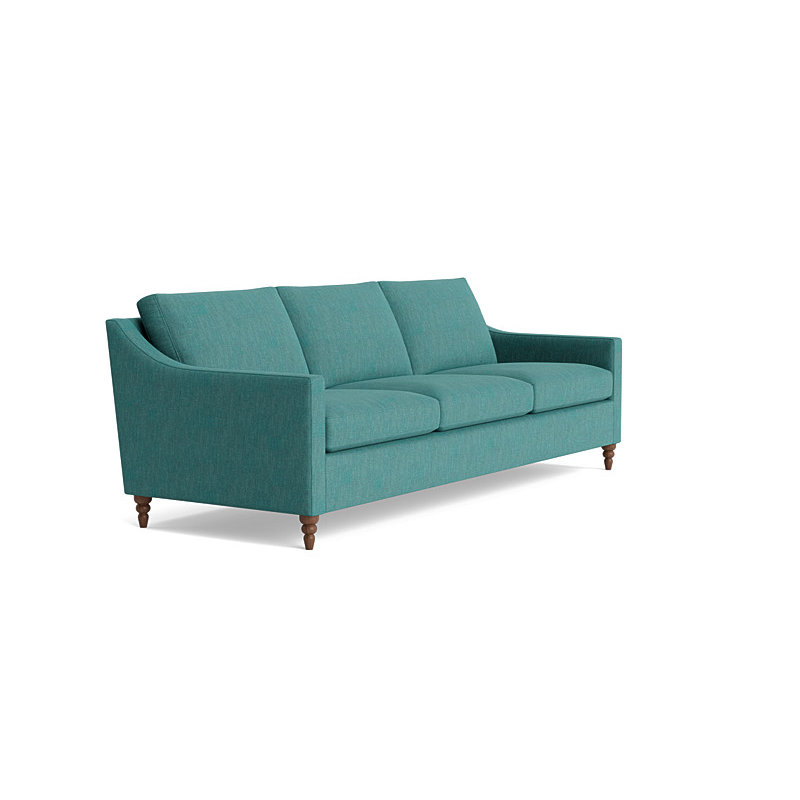 Vera Sofa (95"), Walnut Finish (Turned), Performance Weave - Spruce