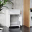 Armoire à linge blanche 24 po avec évier et robinet en acier inoxydable