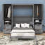 Lit escamotable Murphy avec placard spacieux, tiroirs et tablettes-822085024-822085027