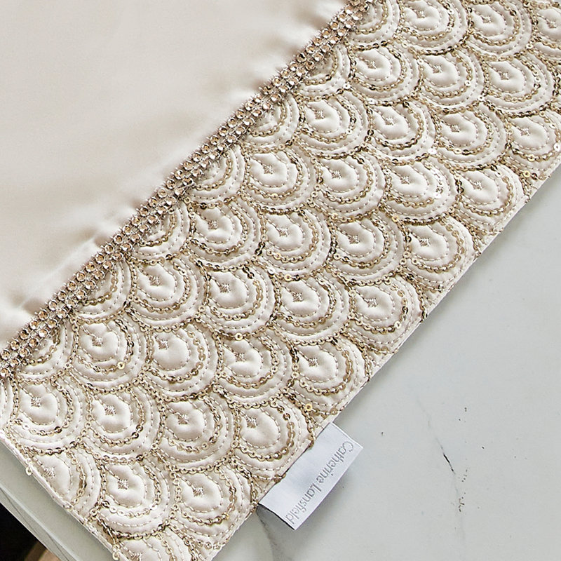 Deco Sequin Dining Place Mat 4 Pack, Gold
