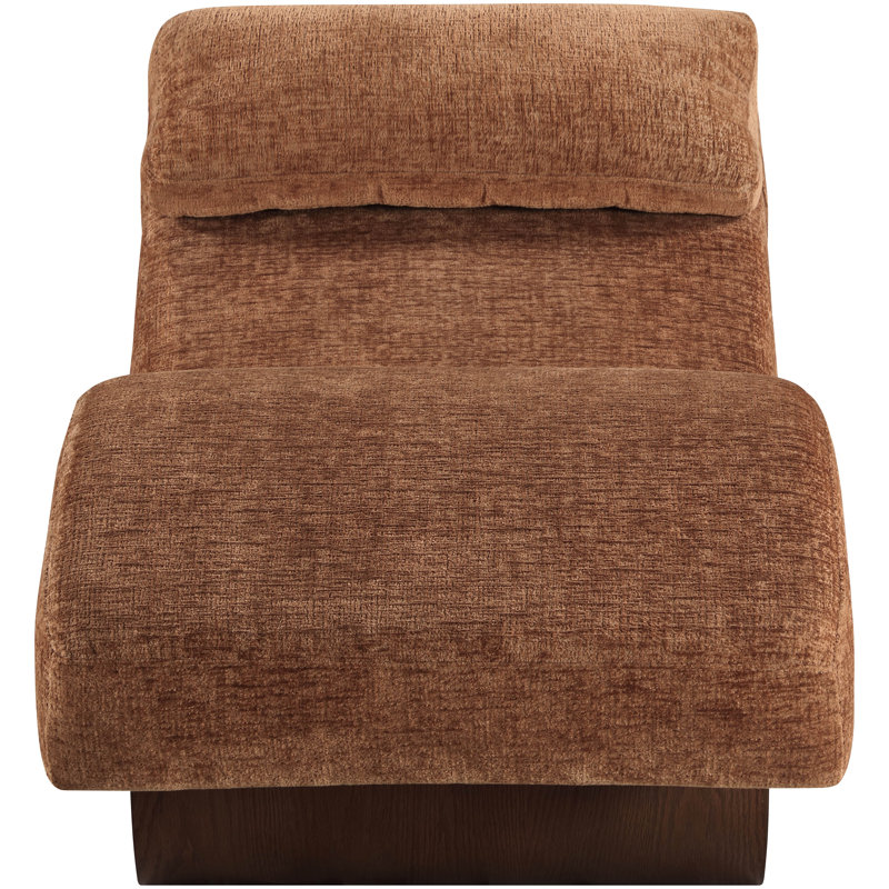Méridienne Marcella, Tissu de polyester cognac, Brun
