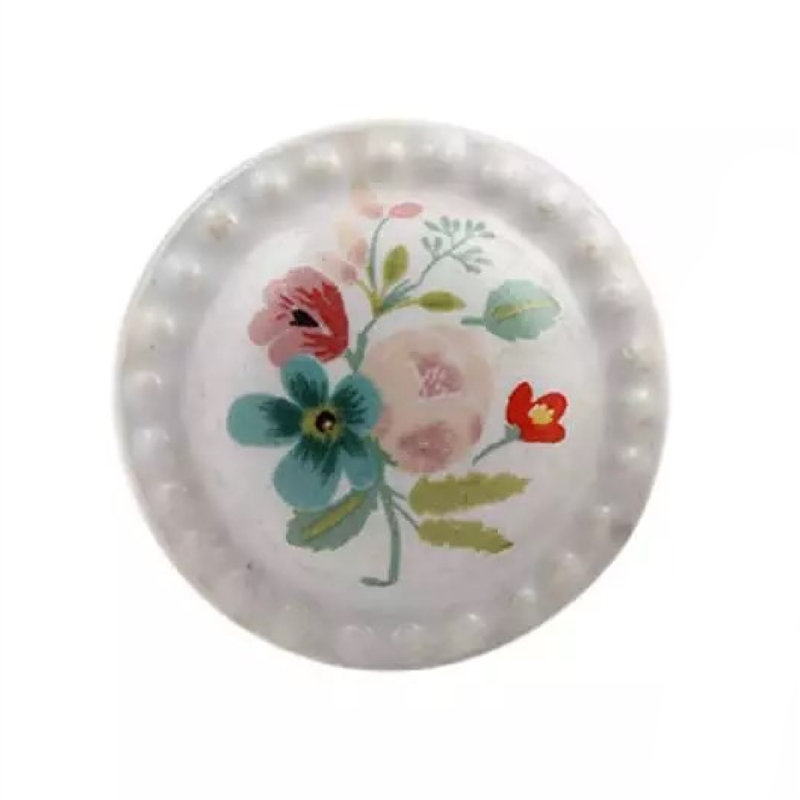 Set of 6 Floral Ceramic Knobs