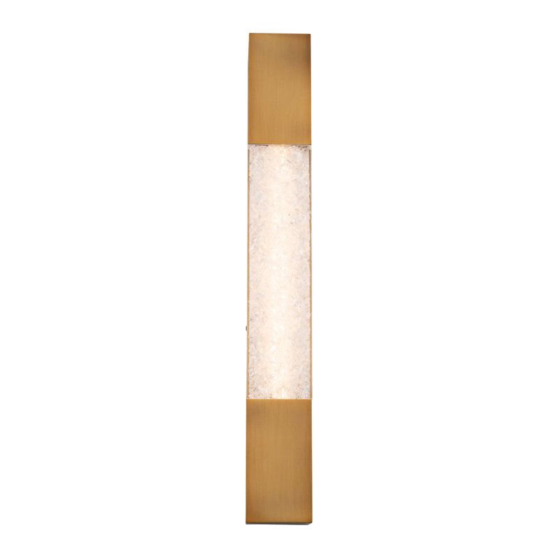 Ember LED Flush Mounted Sconce, Aged Brass