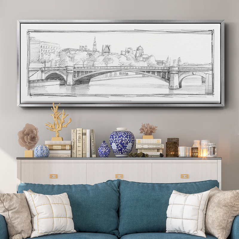 Pont de Notre Dame - toile encadrée, H 20 po x l 50 po